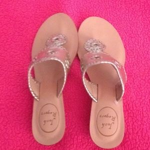 nwot silver jack rogers small wedge. size 7